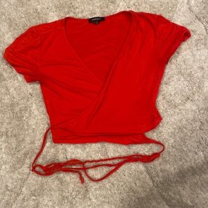 Red wrap top